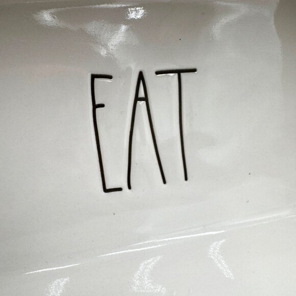 White "EAT" Loaf Pan Rae Dunn Heavy Durable All Purpose - Picture 2 of 9